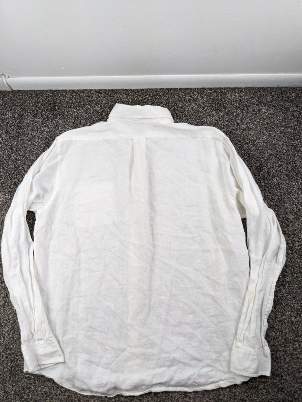 2023 Brooks Brothers Shirt 100% Linen Long Sleeve Button Down White Mens Large - Picture 6 of 10
